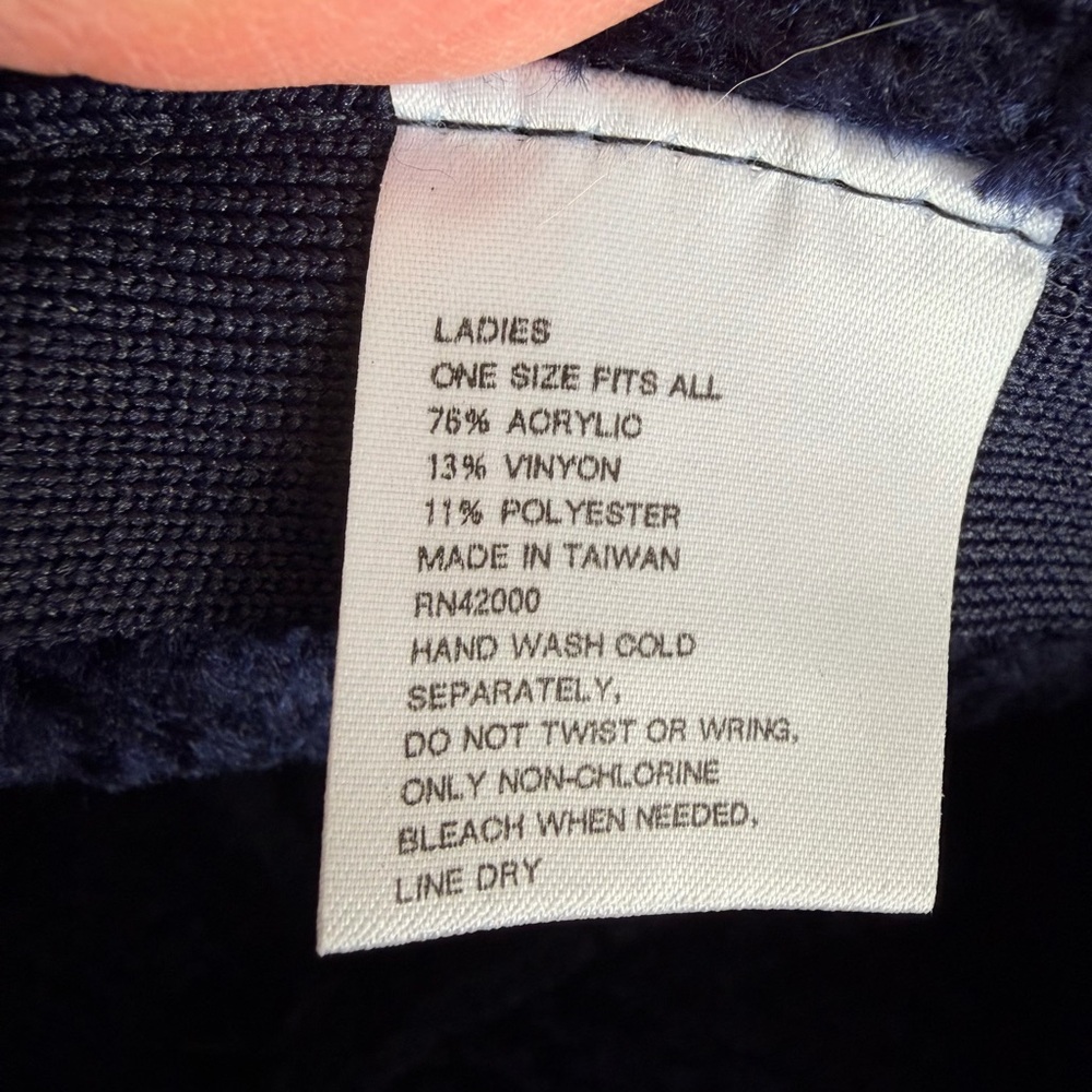 Navy Chenille Bowler Hat - Picture 7 of 7